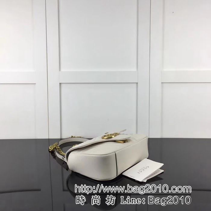 GUCCI古馳原單 新款專櫃品質原單貨實物實拍446744 米白鏈條單肩斜挎包 HY1087